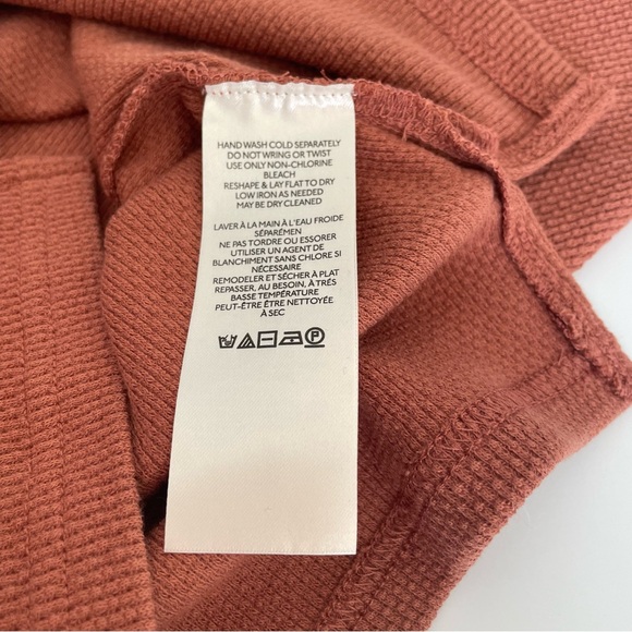 Free People Mikah Notch Neck Long Sleeve Blouse Autumn Orange Size XS Fall Boho - Picture 12 of 12